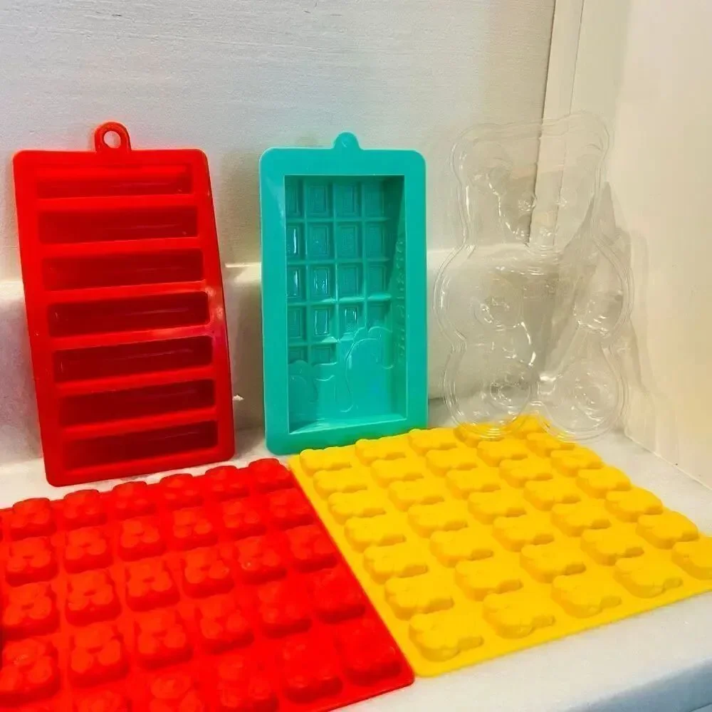 Nostalgia Gummy Candy Making Kit With 4 Silicone Mold Trays Bundle Multicolor OS